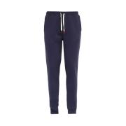 Les Deux Bomull Track-Pants med Ribbed Manschetter Blue, Herr