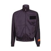 Heron Preston Sportig Nylon Sweatshirt med Logoband Purple, Herr