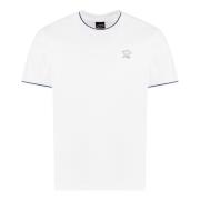 Paul & Shark Bomull T-shirt med Ribbad Krage White, Herr