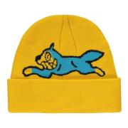 Icecream Logo Intarsia Stickad Beanie Mössa Yellow, Herr