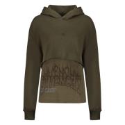 Givenchy Broderad Bomullshoodie Green, Dam