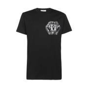 Philipp Plein Logo Print Bomull T-shirt Black, Herr