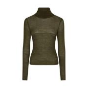 Roberto Cavalli Silk/Ull Blandning Turtleneck Tröja Green, Dam