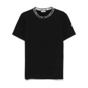 Moncler Svart Logo Patch Crew Neck T-shirt Black, Herr