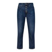 Dondup Ljus Denim Straight Leg Jeans Blue, Dam