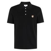 Maison Kitsuné Fox Head Patch Polo Shirt Black, Herr