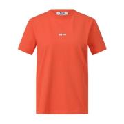 Msgm Bomull Logo Print T-shirt Orange, Dam