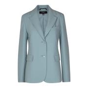 Max Mara Weekend Gabardinblazer med Revers och Vadderade Axlar Blue, D...