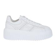 Hogan Vita lädersneakers med minnesskum White, Dam