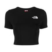 The North Face Svart Bomull Broderad Logotyp T-shirt Black, Dam