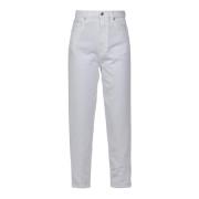 Dondup Vit Denim Straight Leg Jeans White, Dam