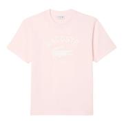 Lacoste Rosa Krokodiltryck T-shirt Pink, Herr