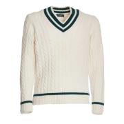 Zanone Elegant V-Neck Sweater Bianco White, Herr