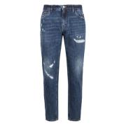 Dolce & Gabbana Slitna Loose-fit Bomulls Jeans Blue, Herr