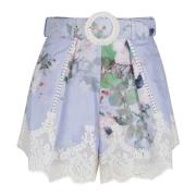 Zimmermann Blommig Spets Trim Shorts Multicolor, Dam