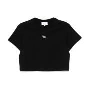 Maison Kitsuné Svart Crew Neck T-shirts och Polos Black, Dam