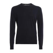 John Smedley Blå Merinoull Pullover Tröja Black, Herr