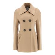 Max Mara Studio Beige Kasmirrock med Kristallutsmyckningar Brown, Dam