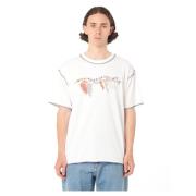 Rassvet Logotyp Tryck T-shirt Stickad White, Herr