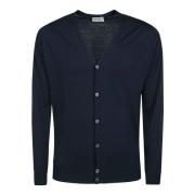 John Smedley Merinoull Herr Kofta Blue, Herr