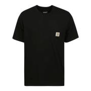 Carhartt Wip Vit Ficka Logga T-shirt Kort Ärm Black, Herr