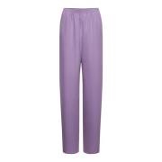 Valentino Silke Straight Leg Byxor i Mjuk Wisteria Purple, Dam