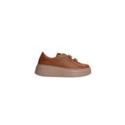 Gio+ Lädersneakers med platåsula Brown, Dam