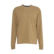 Paolo Pecora Brun Crew Neck Tröja Stickat Brown, Herr