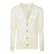 Filippo De Laurentiis Vit Bomullsknapp Cardigan White, Herr