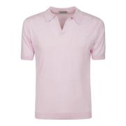 John Smedley Rosa Pikétröja med V-ringning Pink, Herr