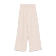 Max Mara Beige Elastisk Midjabyxor Fransk Terry Beige, Dam