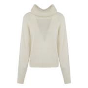 P.a.r.o.s.h. Lyxig Cream Sweater Aw24 Beige, Dam