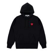 Comme des Garçons Play Rött Hjärta Logo Hoodie Svart Black, Herr