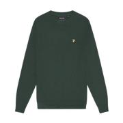 Lyle & Scott Grön Stickad Rund Hals Tröja Green, Herr