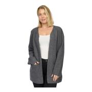 2-Biz Öppen-front Cardigan Larke.Ea24 Koks Gray, Dam