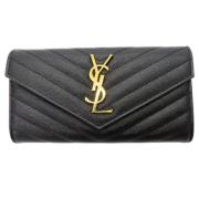 Yves Saint Laurent Vintage Pre-owned Laeder plnbcker Black, Dam