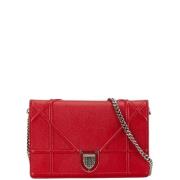 Dior Vintage Pre-owned Laeder crossbodyvskor Red, Dam