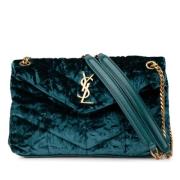 Yves Saint Laurent Vintage Pre-owned Tyg axelremsvskor Blue, Dam