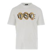 Versace Bomull Crew Neck T-shirt med Logo White, Herr