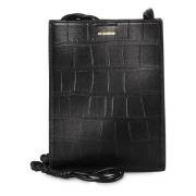 Jil Sander Knutar Läder Crossbody Väska Black, Dam