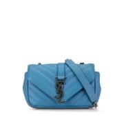 Yves Saint Laurent Vintage Pre-owned Laeder axelremsvskor Blue, Dam