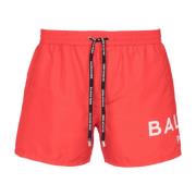 Balmain logo badshorts Red, Herr