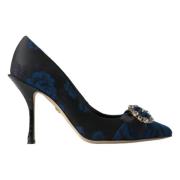 Dolce & Gabbana Blå Kristalldekorerade Eleganta Pumps Blue, Dam