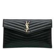 Yves Saint Laurent Vintage Pre-owned Laeder kuvertvskor Black, Dam