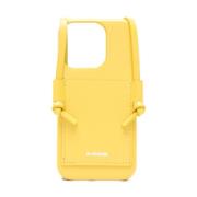 Jil Sander Gult läder iPhone Pro-fodral Yellow, Dam