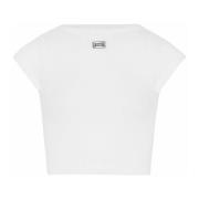 Jean Paul Gaultier Vit Crew Neck T-shirt med Gaultier Patch White, Dam