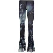 Jean Paul Gaultier Tryckt Mesh Flare Byxa Multicolor, Dam