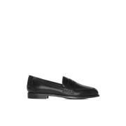 aeyde Svarta Läder Loafers Slip-On Skor Black, Dam