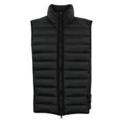 Stone Island Svart Vadderad Nylon Gilet Jacka Black, Herr