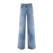 Ermanno Scervino Handgjorda Denim Palazzo Byxor Blue, Dam